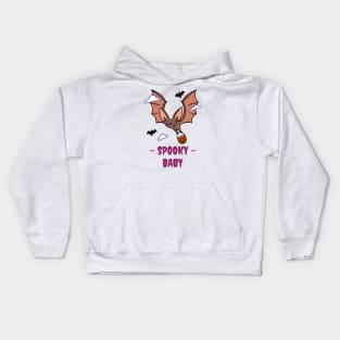 Spooky baby bat halloween Kids Hoodie